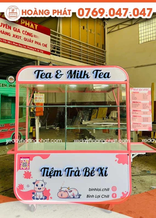 Xe Trà, Trà Sữa Hồng 1m6 x 60 x 2m XTS201