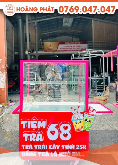 Xe trà trái cây màu sắc 1m x 60 x 2m XBH902