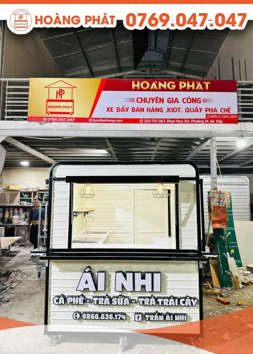 Kiot bán trà sữa 1m8 x 2m x 2m K965