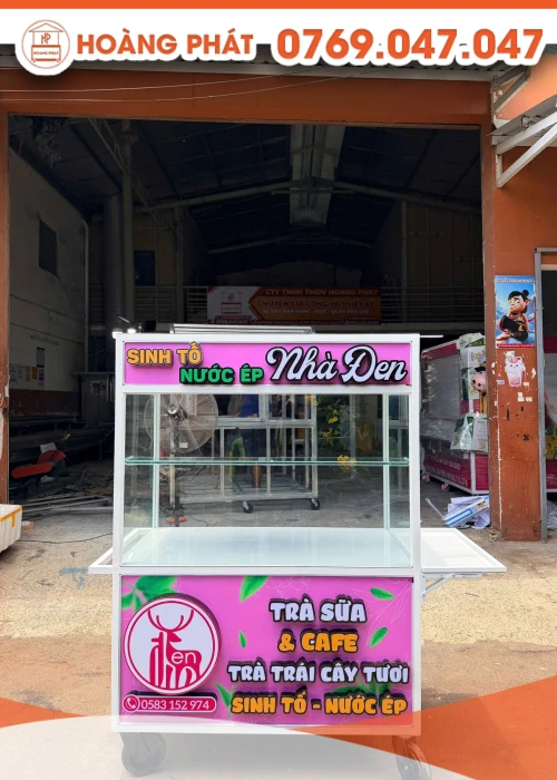 Xe đẩy bán hàng trà sữa 1m3 x 60 x 2m XTS1392