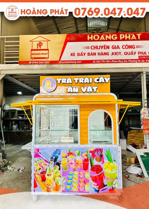 Kiot bán trà trái cây 1m7 x 1m7 x 2m K622