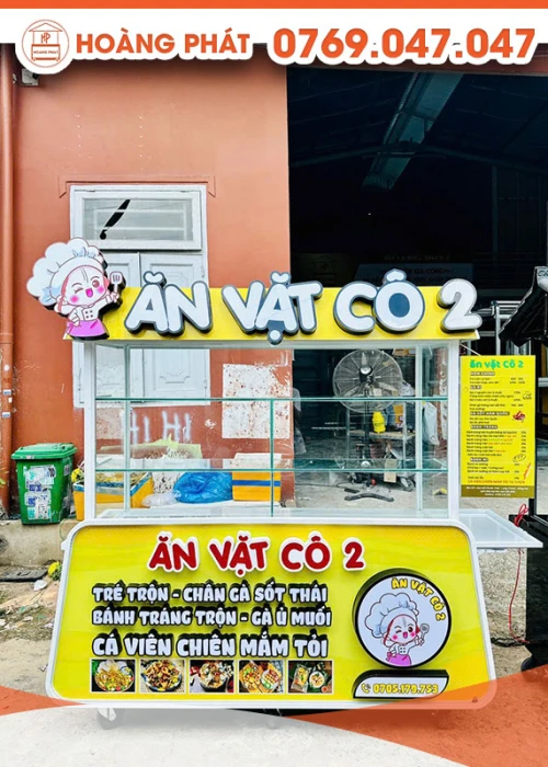Xe ăn vặt thơm ngon 1m6  x 60 x 2m XBH727