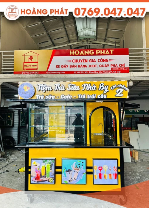 Kiot trà sữa, ăn vặt thơm ngon 1m8 x 1m8 x 2m K607