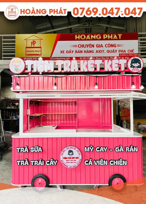 Kiot bán trà sữa 2m5 x 1m7 x 2m K929