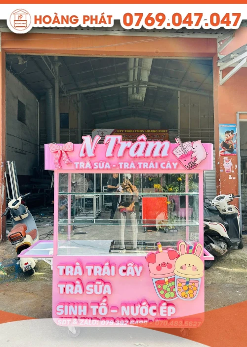 Xe trà sữa, sinh tố nước ép 1m5 x 60 x 2m XTS1100