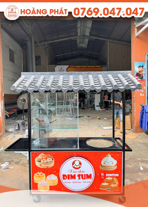 Xe bán hàng Dim Sum 1m2 x 60 x 2m XBH1154