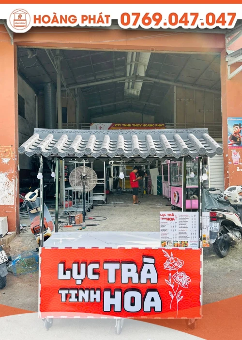 Xe bán hàng lục trà tinh hoa 1m6 x 60 x 2m XBH1101