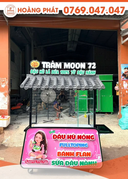 Xe bán hàng đậu hũ nóng 1m3 x 60 x 2m XBH1394