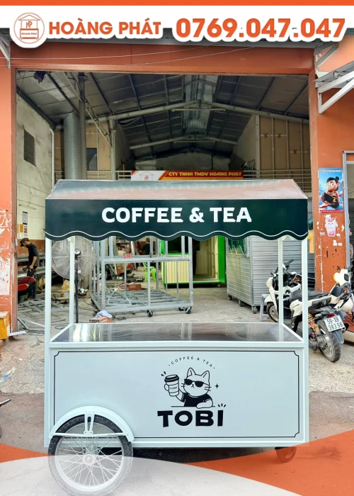 Xe bán hàng cafe 1m8 x 60 x 2m XBH1345