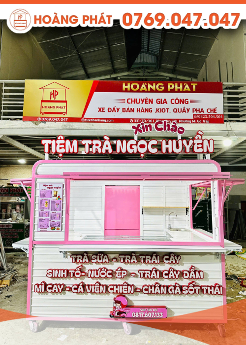 Kiot bán trà sữa 2m4 x 1m7 x 2m K953