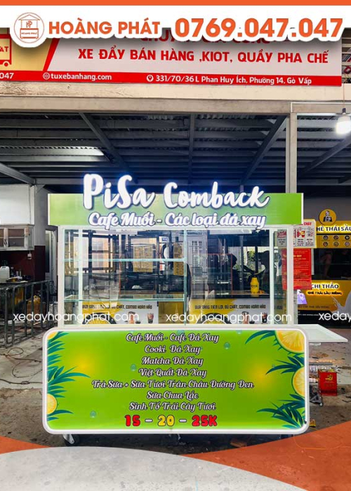 Xe Cà Phê Muối 1m6 x 60 x 2m XCF175