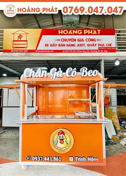 Kiot bán chân gà thơm ngon 1m8 x 1m6 x 2m K689
