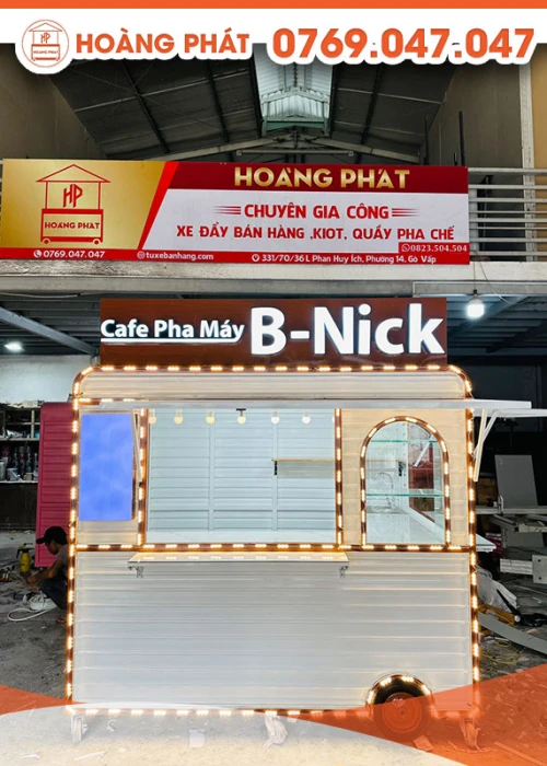 Kiot bán cà phê pha máy thơm ngon 2m3 x 1m7 x 2m K690
