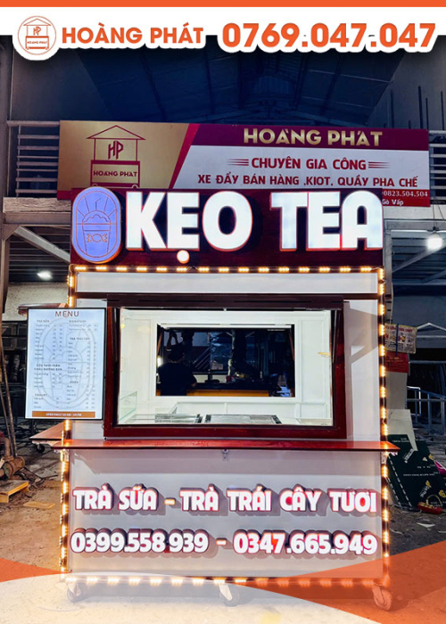 Kiot bán trà sữa 1m8 x 1m6 x 2m K731