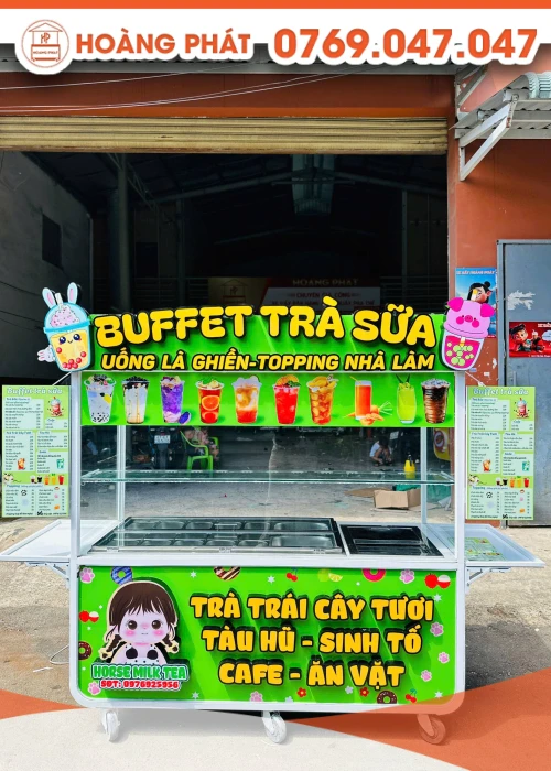 Xe buffet trà sữa 1m8 x 60 x 2m XTS1020