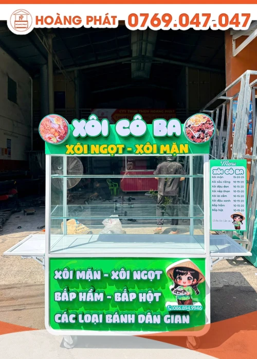 Xe bán xôi Cô Ba 1m4 x 60 x 2m XBH1342