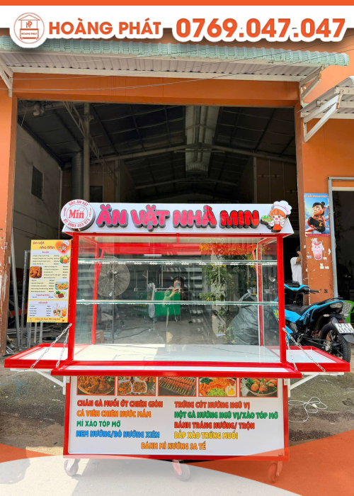 Xe bán hàng nhà Min 1m6 x 60 x 2m XBH1136