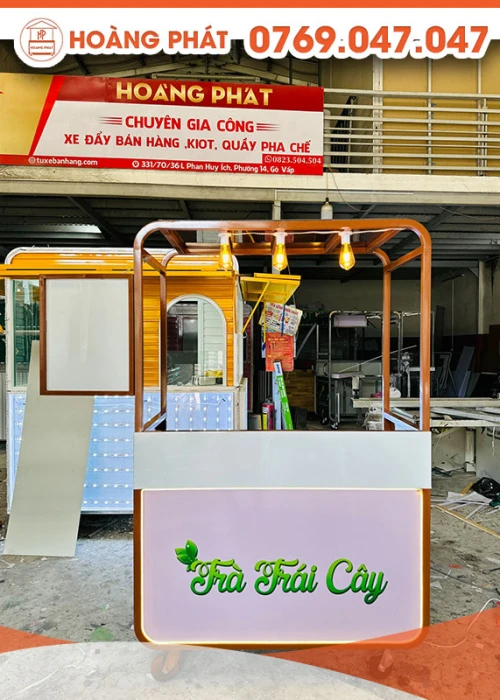 Xe trà trái cây đơn giản 1m2 x 60 x 2m XBH628