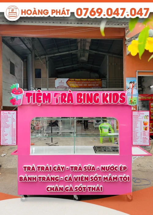 Xe bán hàng trà sữa 2m x 60 x 2m XTS1227