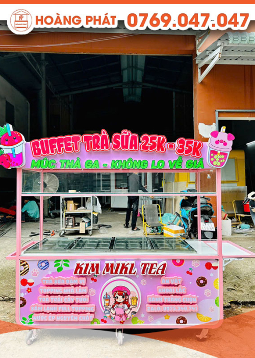 Xe buffet trà sữa 2m x 60 x 2m XTS732