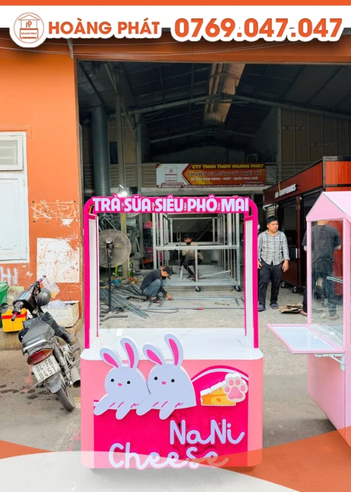 Xe bán trà sữa 1m2 x 60 x 2m XTS1230