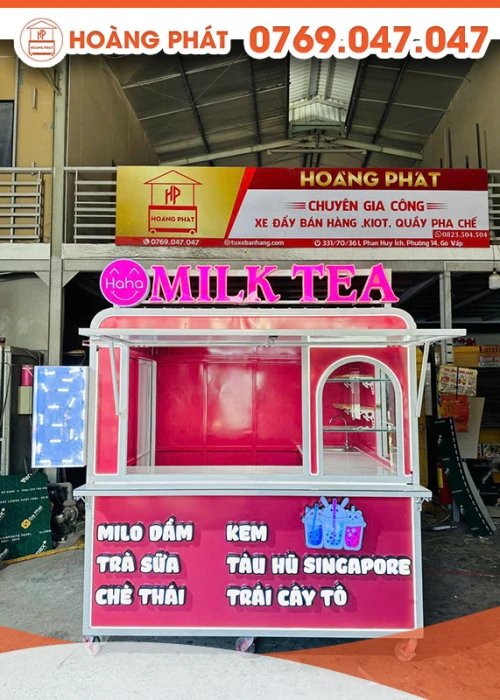Kiot bán trà sữa 2m x 1m8 x 2m K940