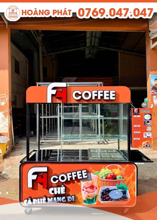 Xe bán cafe 1m5 x 60 x 2m XCF1356