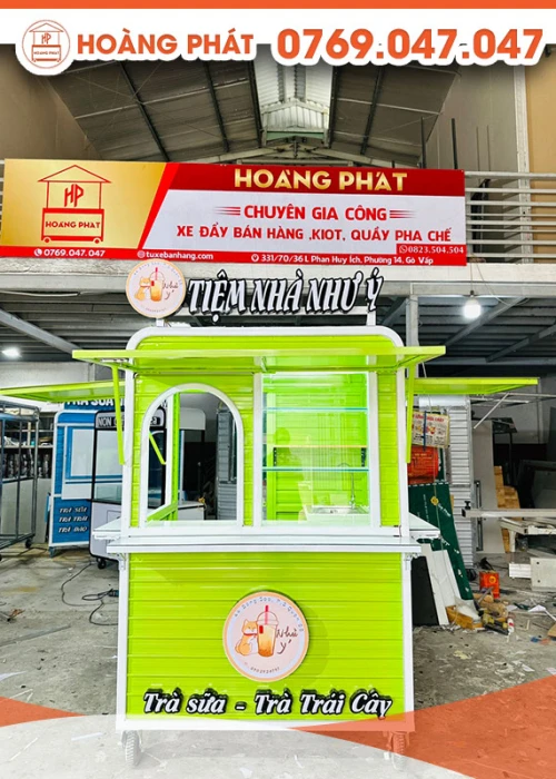 Kiot trà sữa, trà trái cây 1m4 x 1m2 x 2m K669