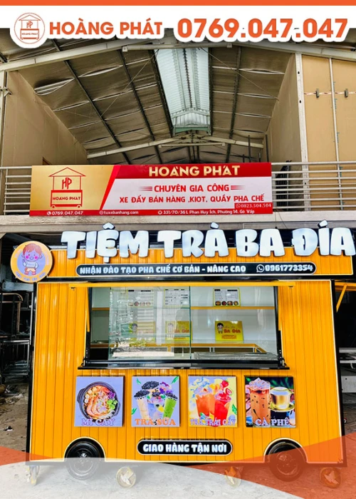Kiot tiệm trà màu cam 3m x 2m2 x 2m K631