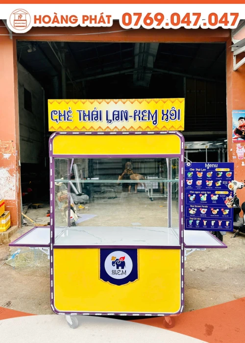 Xe bán hàng chè Thái Lan Kem Xôi 1m3 x 60 x 2m XBH1123