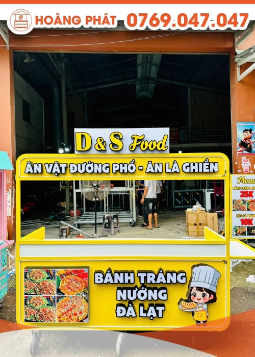 Xe bán hàng ăn vặt đường phố 2m x 60 x 2m XBH1109