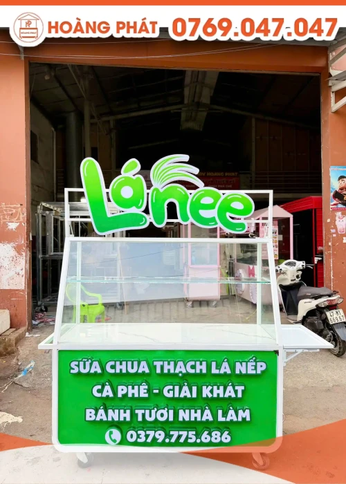 Xe bán hàng sữa chua, cafe 1m6 x 60 x 2m XBH1193