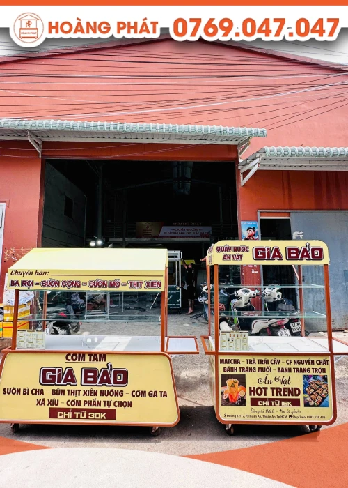 Xe cơm tấm và nước 1m5 x 60 x 2m XBH1025