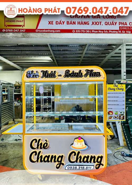 Xe bán chè thơm ngon 1m4 x 60 x 2m XBH737