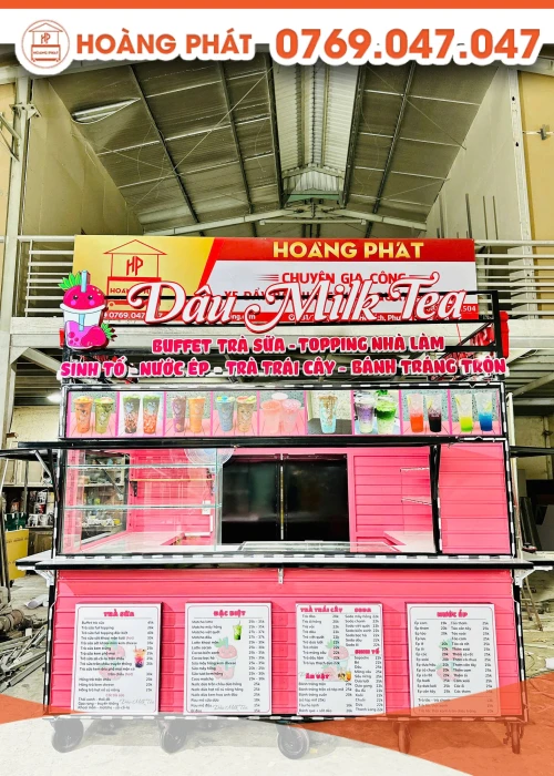 Kiot bán trà sữa 2m8 x 1m7 x 2m K1026