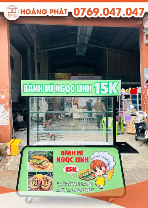 Xe bán bánh mì 1m4 x 60 x 2m XBM1065