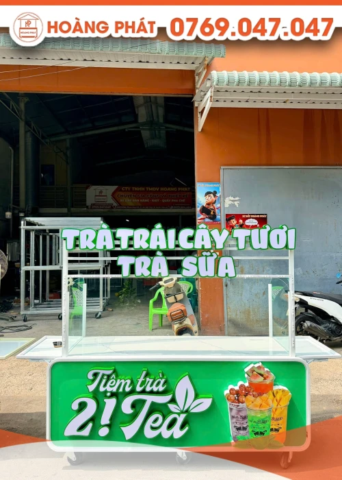 Tủ xe bán hàng sinh tố nước ép 1m8 x 60 x 2m XST1287