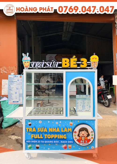 Xe trà sữa nhà làm 1m5 x 60 x 2m XTS1235