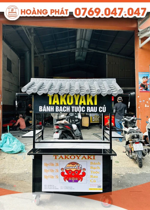 Xe bán bánh bạch tuột 1m2 x 60 x 2m XBH1000
