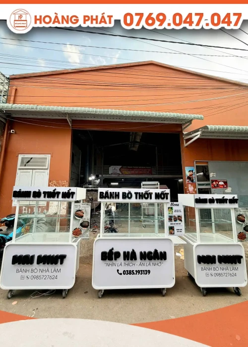Xe bán bánh bò thốt nốt 1m2 x 60 x 2m XBH1195