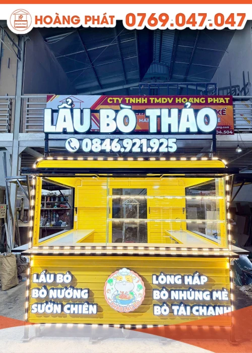 Xe kiot bán hàng lẩu các loại 2m5 x 2m5 x 2m K1142