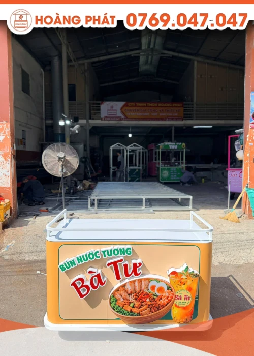 Tủ bán hàng bún 1m2 x 60 x 2m XBH1351