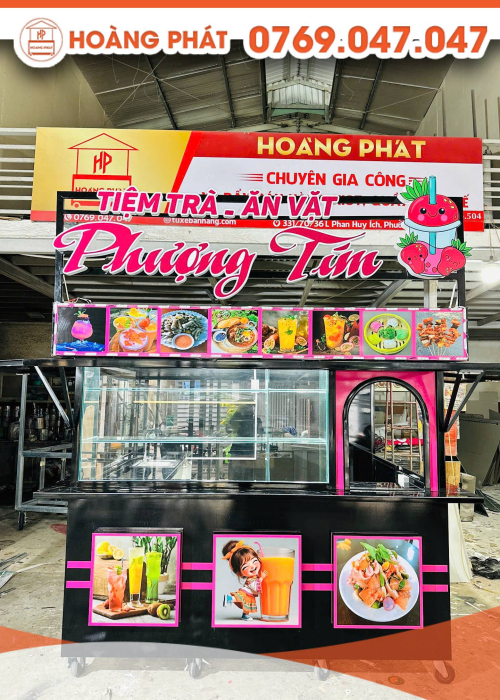 Kiot ăn vặt 2m5 x 1m8 x 2m K974