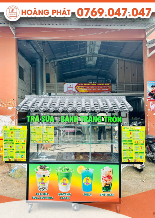 Xe trà sữa, bánh tráng trộn 1m6 x 60 x 2m XTS1113