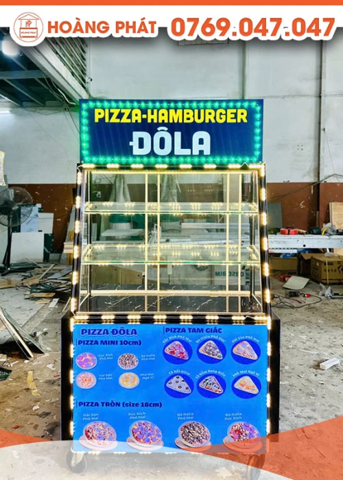 Xe bán pizza, hamburger 1m2 x 60 x 2m XBH862