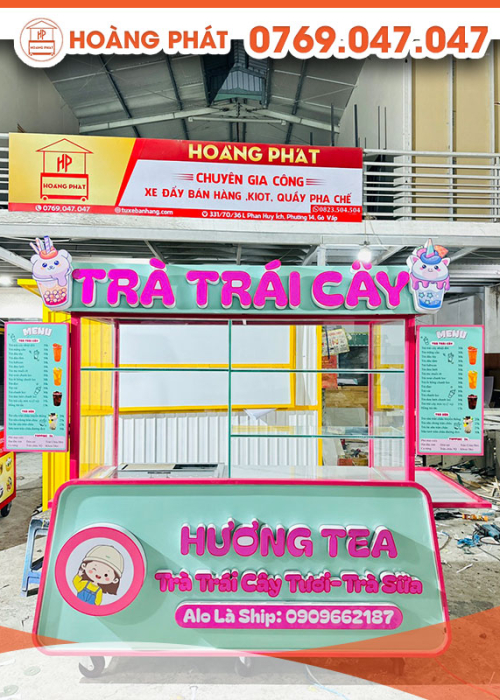 Xe trà trái cây 1m6 x 60 x 2m XBH638