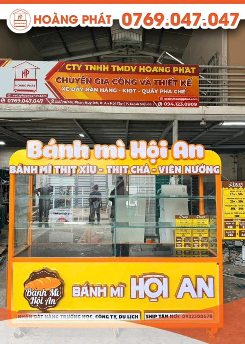 Tủ xe bán hàng góc 2m2 x 2m2 x 2m XBM1294