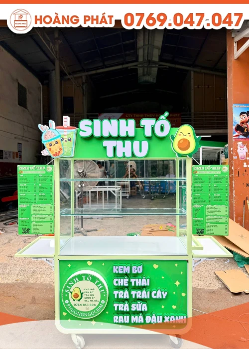 Xe bán hàng sinh tố 1m2 x 60 x 2m XST1361