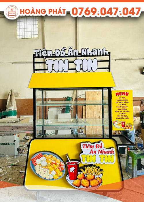 Xe bán đồ ăn nhanh 1m2 x 60 x 2m XBH654