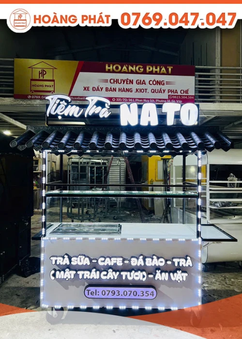 Xe trà sữa cà phê 1m6 x 60 x 2m XTS748